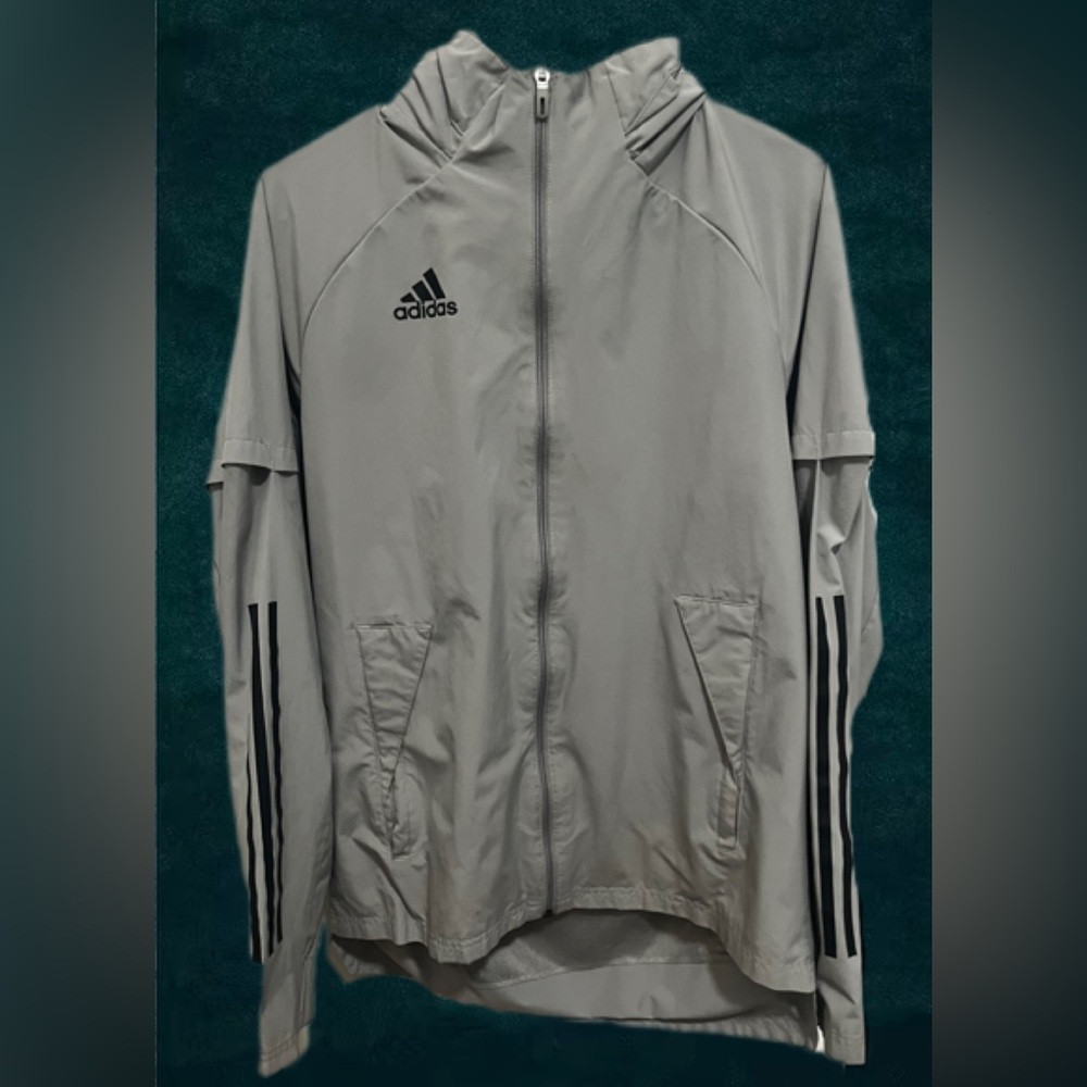 Adidas Men's Light Gray Windbreaker